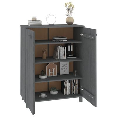 vidaXL Shoe Cabinet HAMAR Dark Grey 85x40x108 cm Solid Wood Pine