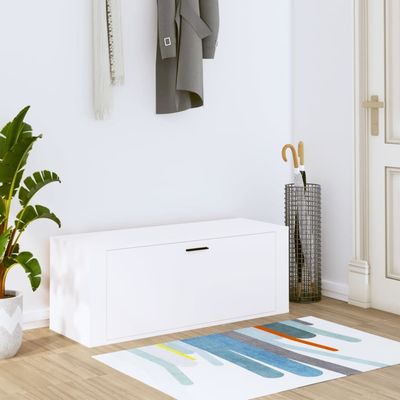 vidaXL Wall Shoe Cabinet White 100x35x38 cm Engineered Wood