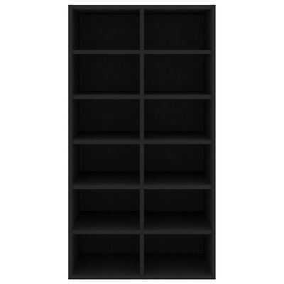 vidaXL Shoe Rack Black 54x34x100.5 cm Engineered Wood