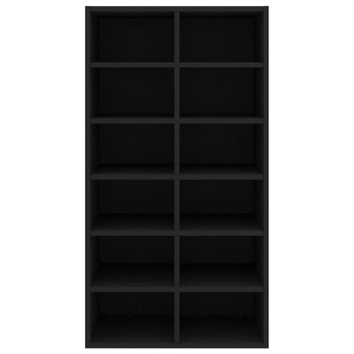 vidaXL Shoe Rack Black 54x34x100.5 cm Engineered Wood