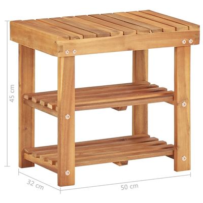 vidaXL Shoe Rack 50x32x45 cm Solid Acacia Wood