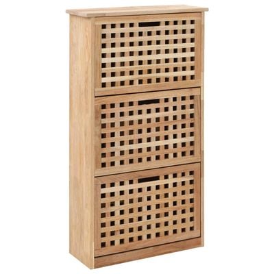 vidaXL Shoe Storage Cabinet 55x20x104 cm Solid Walnut Wood