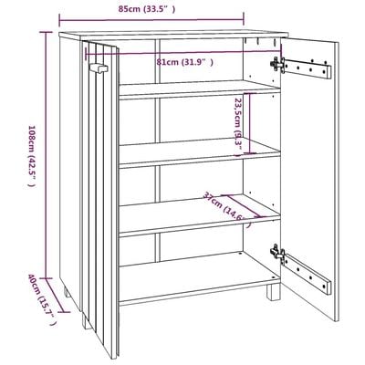 vidaXL Shoe Cabinet HAMAR Light Grey 85x40x108 cm Solid Wood Pine