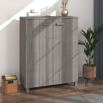 vidaXL Shoe Cabinet HAMAR Light Grey 85x40x108 cm Solid Wood Pine