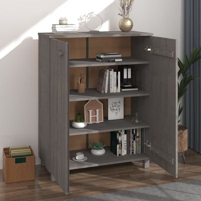 vidaXL Shoe Cabinet HAMAR Light Grey 85x40x108 cm Solid Wood Pine