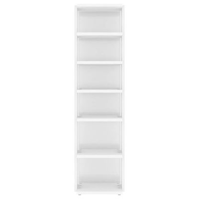 vidaXL Shoe Cabinet High Gloss White 27.5x27x102 cm Engineered Wood