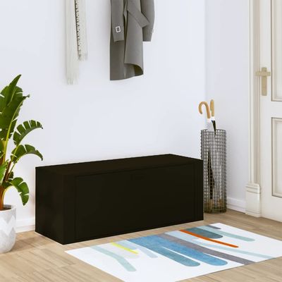 vidaXL Wall Shoe Cabinet Black 100x35x38 cm Engineered Wood