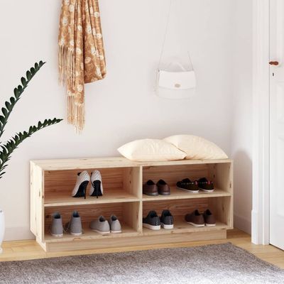 vidaXL Shoe Cabinet 110x34x45 cm Solid Wood Pine