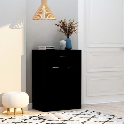 vidaXL Shoe Cabinet Black 60x35x84 cm Engineered Wood