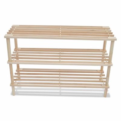 vidaXL 3-Tier Shoe Racks 2 pcs Solid Fir Wood