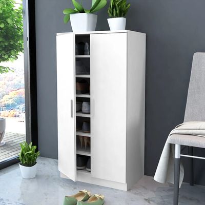 vidaXL Shoe Cabinet 7 Shelves White