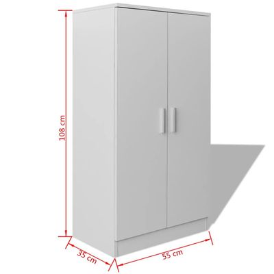 vidaXL Shoe Cabinet 7 Shelves White