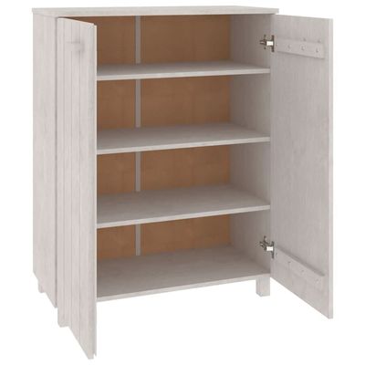 vidaXL Shoe Cabinet HAMAR White 85x40x108 cm Solid Wood Pine