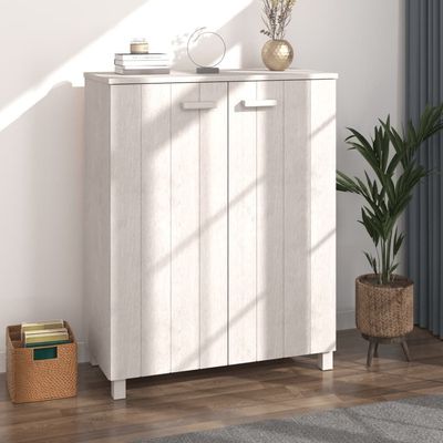 vidaXL Shoe Cabinet HAMAR White 85x40x108 cm Solid Wood Pine