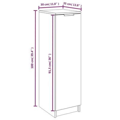 vidaXL Shoe Cabinet White 30x35x100 cm Engineered Wood