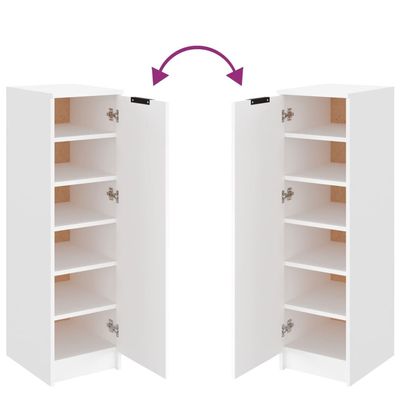 vidaXL Shoe Cabinet White 30x35x100 cm Engineered Wood