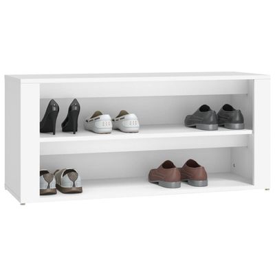 vidaXL Shoe Rack White 100x35x45 cm Engineered Wood