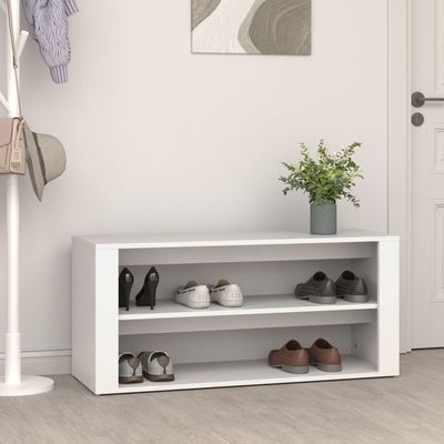 vidaXL Shoe Rack White 100x35x45 cm Engineered Wood