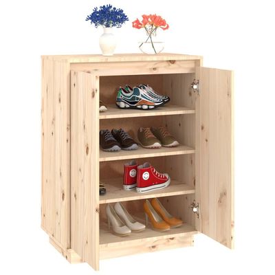 vidaXL Shoe Cabinet 60x35x80 cm Solid Wood Pine