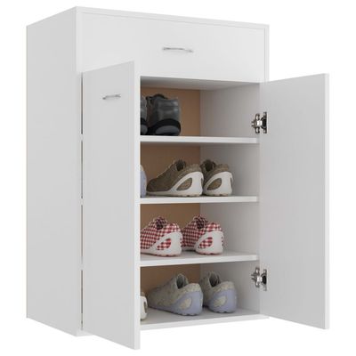 vidaXL Shoe Cabinet White 60x35x84 cm Engineered Wood