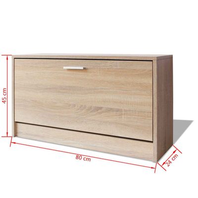 vidaXL Shoe Storage Bench Oak 80x24x45 cm