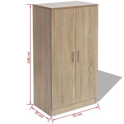 vidaXL Shoe Cabinet 7 Shelves Oak