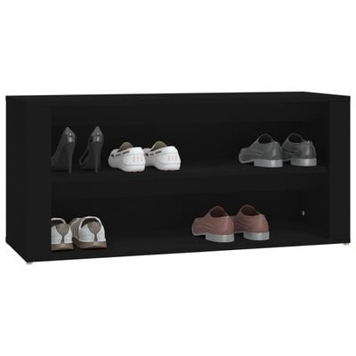 vidaXL Shoe Rack Black 100x35x45 cm Engineered Wood