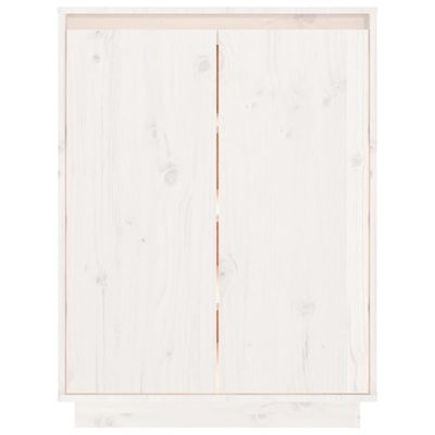 vidaXL Shoe Cabinet White 60x35x80 cm Solid Wood Pine