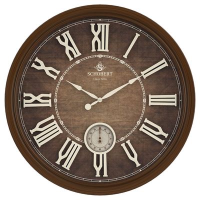 Wooden Big Wall Clock  6419 Italian Design 60cm  Silent Silky Movement 3D Numerals