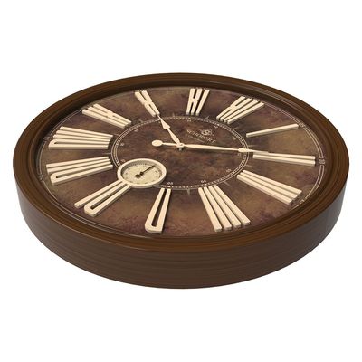 Modern Round Design Wooden Wall clock 6433 Italian Design 60cm  Silent Silky Move Sub-Second Hand 