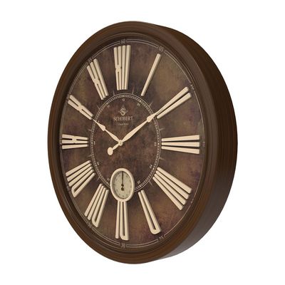 Modern Round Design Wooden Wall clock 6433 Italian Design 60cm  Silent Silky Move Sub-Second Hand 