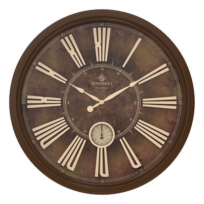 Modern Round Design Wooden Wall clock 6433 Italian Design 60cm  Silent Silky Move Sub-Second Hand 