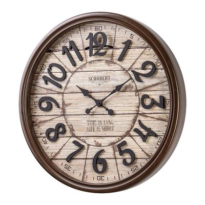 Modern Round Design Wooden Wall clock 6428 Pendulum Italian Design 60cm Silent Silky Move  