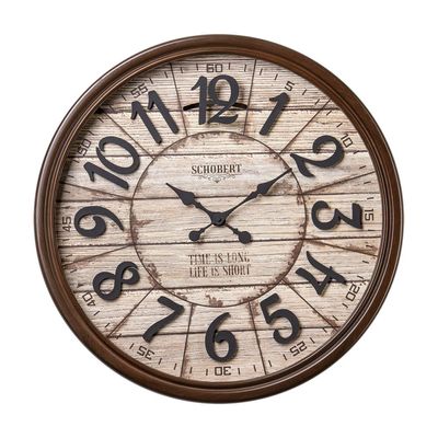 Modern Round Design Wooden Wall clock 6428 Pendulum Italian Design 60cm Silent Silky Move  