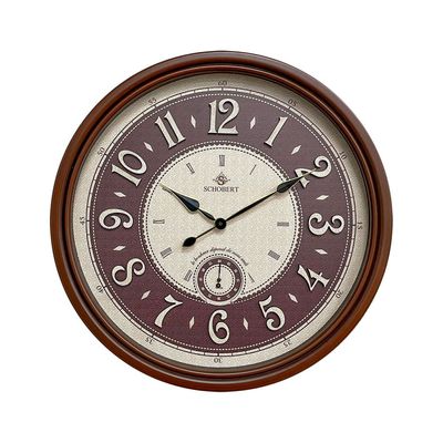 Elegance Wooden Wall Clock 6432 Italian Design 60cm Silent Silky Move Sub-Second hand 3D Numerals