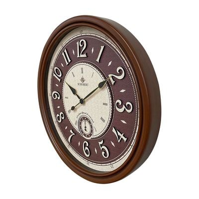 Elegance Wooden Wall Clock 6432 Italian Design 60cm Silent Silky Move Sub-Second hand 3D Numerals