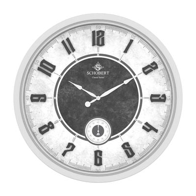 Analog Wooden Wall Clock 6439 Italian Design 60cm Silent Silky Move Sub-Second Hand 3D Numerals