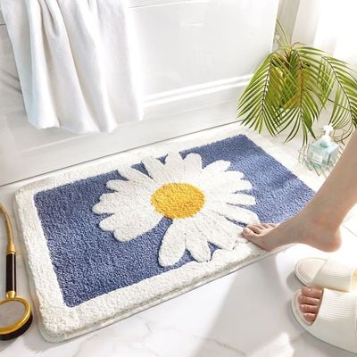 Floor Mat Absorbent Non-slip Polyester Household Door Carpet for Home (50x80cm)