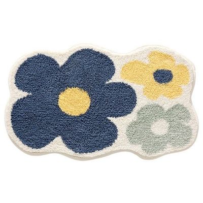 uxcell Bathroom Rugs, Soft Plush Bath Mats Non Slip Printing Bathroom Mat Quick Dry Reversible Microfiber Washable Bath Rugs (50x80cm)