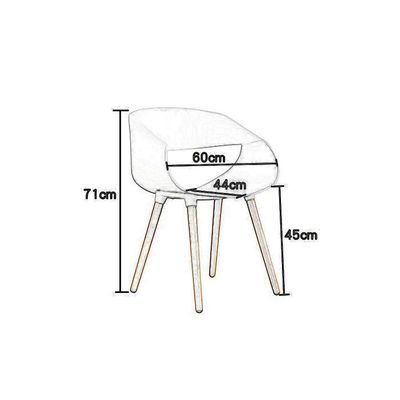 Maple Home Decoration Modern Plastic Arm Chair PP Molded Shell Lounge for Living Bedroom Kitchen Dining Waiting Room