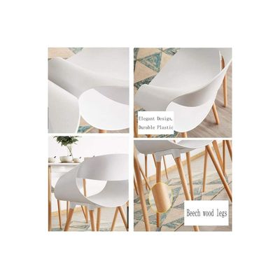 Maple Home Decoration Modern Plastic Arm Chair PP Molded Shell Lounge for Living Bedroom Kitchen Dining Waiting Room