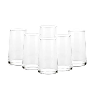 Borgonovo BIC.ELIXIR HB 350 Premium Italian-Made Glass Tumbler Juice Cup, 350 ml - Elegant and Durable Drinking Glass for Daily Use Set of 6