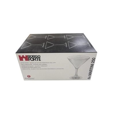 Borgonovo Martini 250ML Stemglass Large Glass, Set Of 6