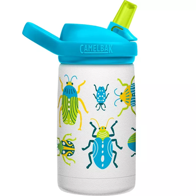 CamelBak Eddy+ Kids 12 oz Bottle, Insulated Stainless Steel with Straw Cap - Leak Proof When Closed,Bugs!