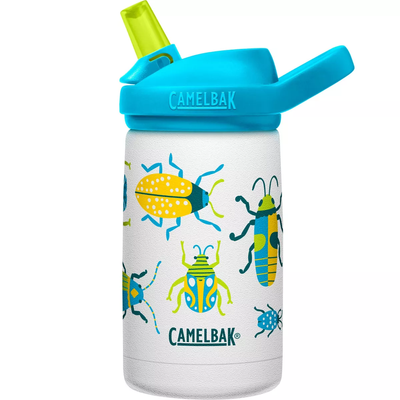 CamelBak Eddy+ Kids 12 oz Bottle, Insulated Stainless Steel with Straw Cap - Leak Proof When Closed,Bugs!