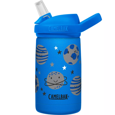 CamelBak Eddy+ Kids 12 oz Bottle, Insulated Stainless Steel with Straw Cap - Leak Proof When Closed,Space Smiles!