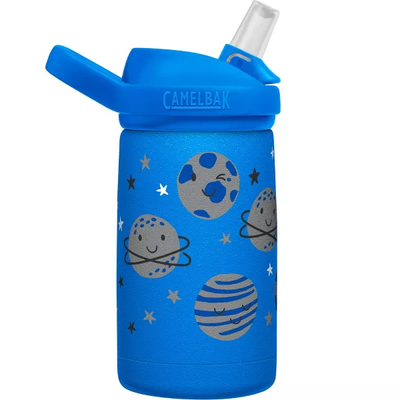 CamelBak Eddy+ Kids 12 oz Bottle, Insulated Stainless Steel with Straw Cap - Leak Proof When Closed,Space Smiles!