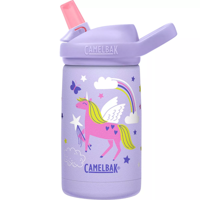 CamelBak Eddy+ Kids 12 oz Bottle, Insulated Stainless Steel with Straw Cap - Leak Proof When Closed, Magic Unicorns!