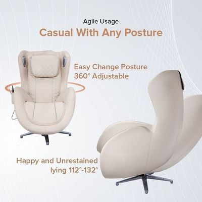 Nourest Orion 3D Rocking Recline Massage chair With Ottoman and Heating Therapy - Beige