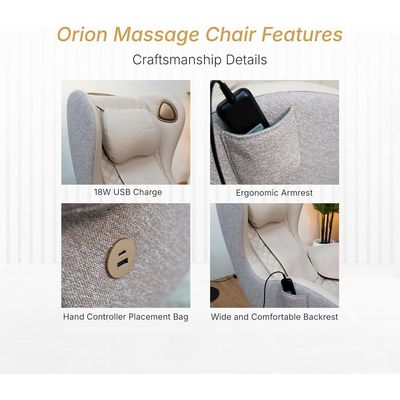 Orion 3D Rocking Recline Massage chair With Ottoman and Heating Therapy - Pink